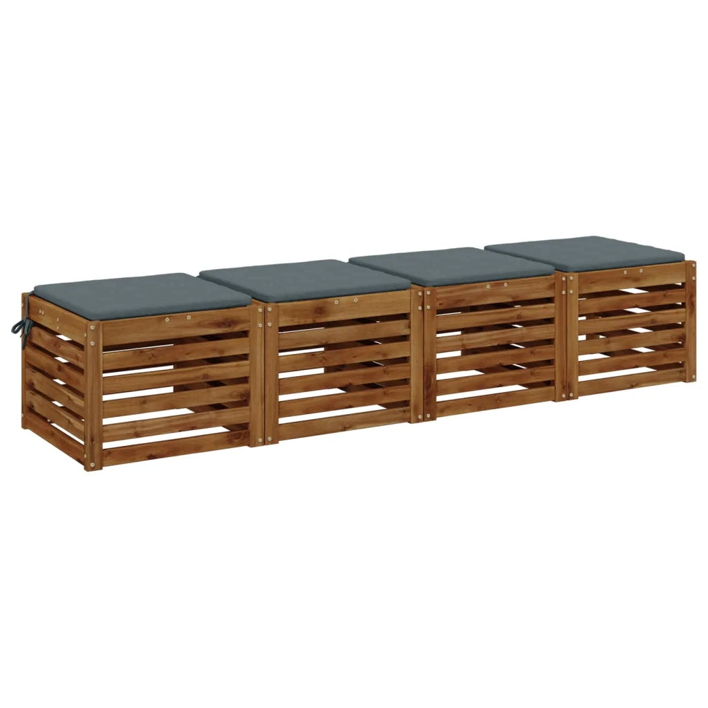 Cuscini per Sedia in 4 Pezzi SOEST 4 pz 100% Poliestere Blu 944329