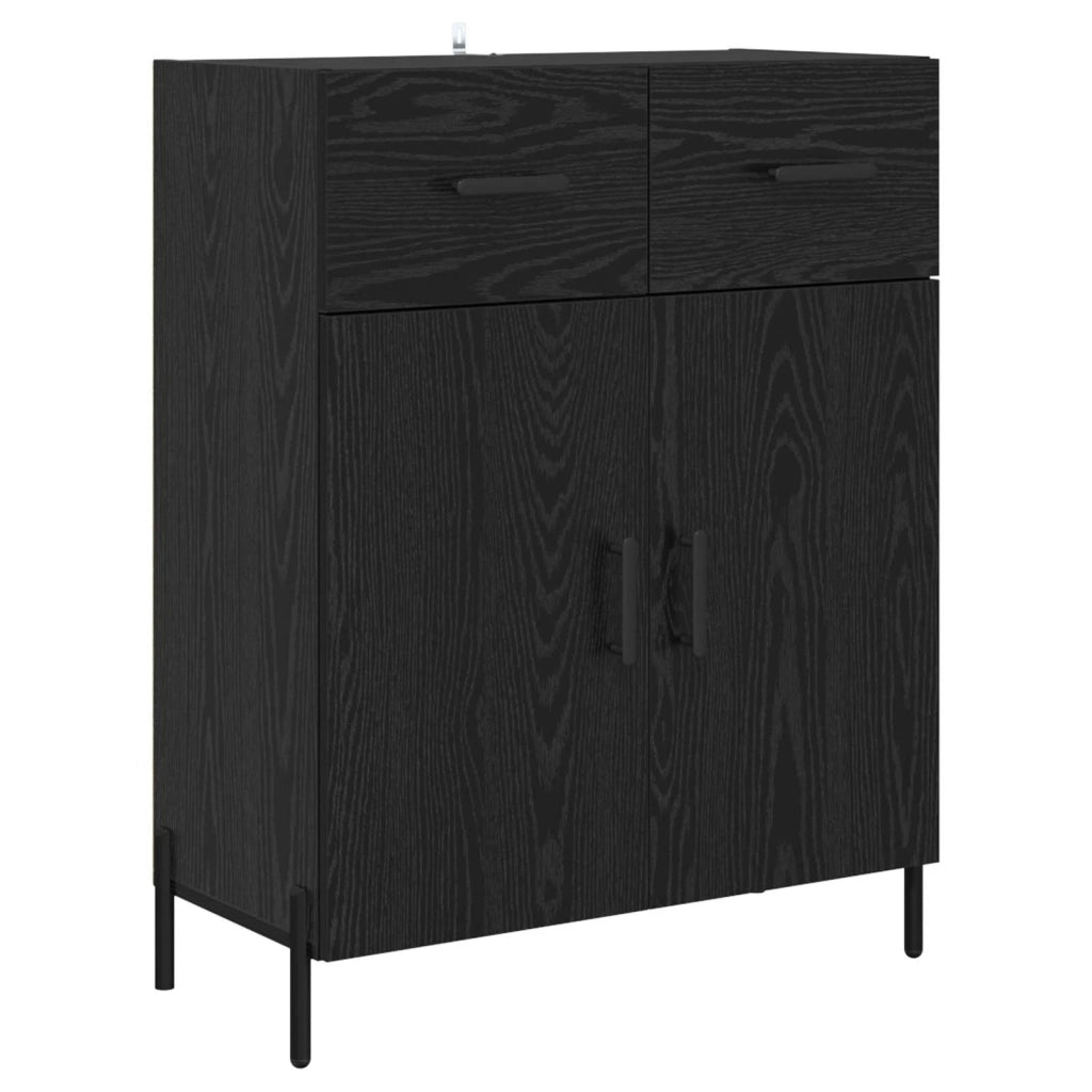 Credenza-Buffet-Armadio da cucina Rovere Nero 69,5 x 34 x 180 cm Legno multistrato 129320