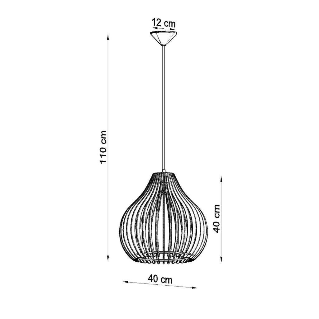 Lampada sospensione SERENO Pure Lume legno nero E27