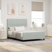 Letto a molle con testiera Grigio chiaro 160 x 200 cm Velluto