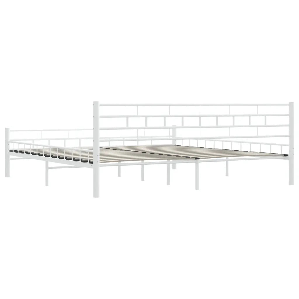 Letto matrimoniale | Letto per adulti | Giroletto Bianco in Metallo 200x200 cm