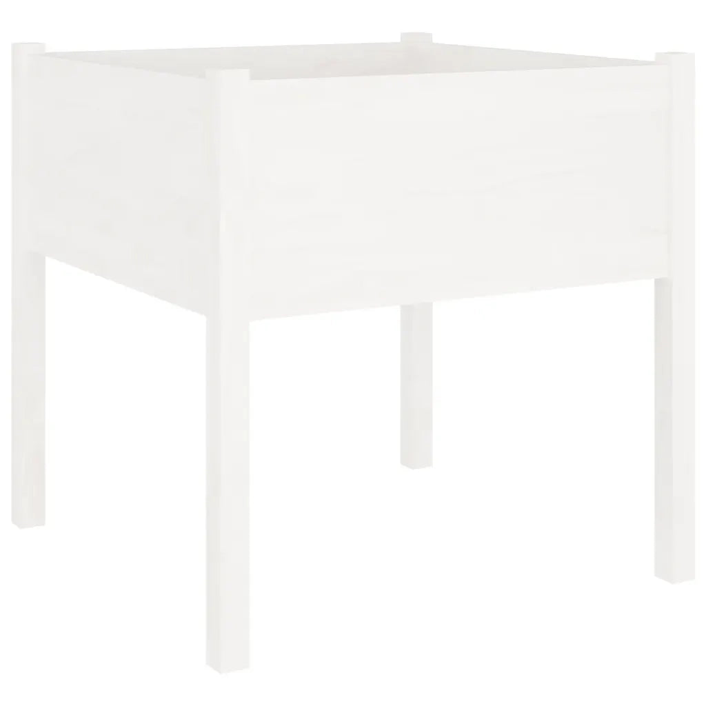 Fioriera | Cassetta per fiori | Vaso da Giardino Bianca 70x70x70 cm Legno Massello di Pino