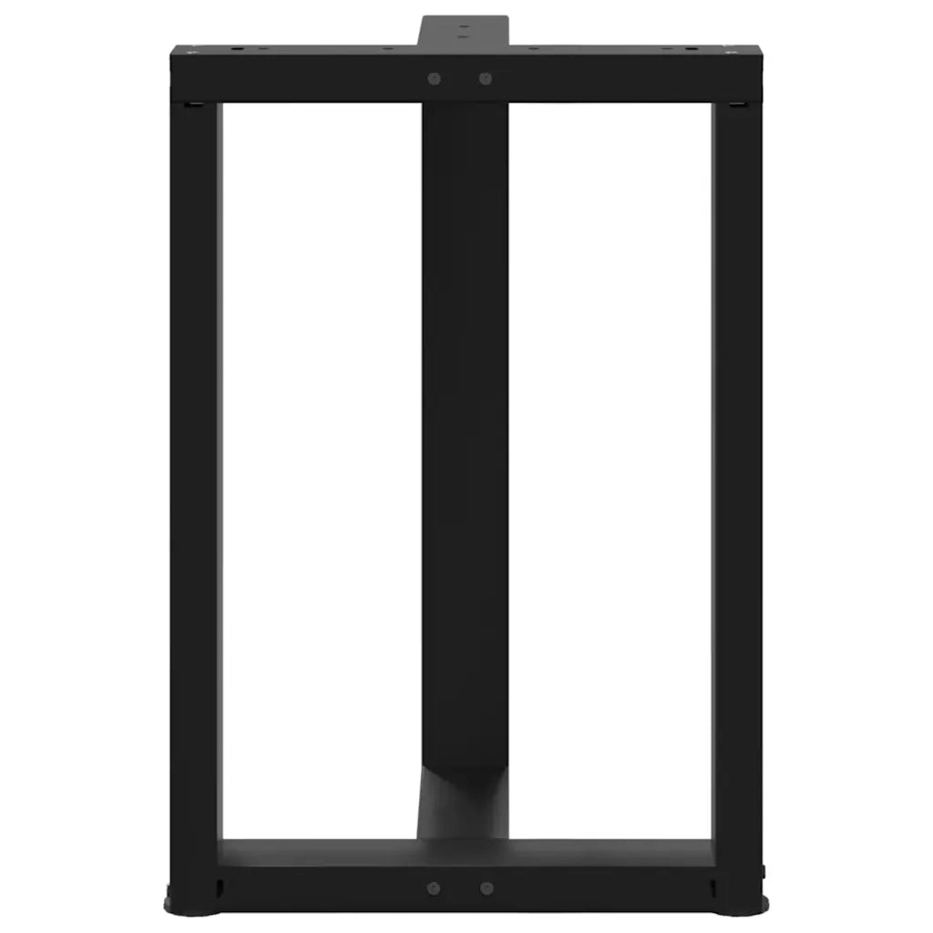 Gambe per tavolo da pranzo a forma di T 2 pz | Piede del tavolo nere 50x35x(72-73) cm in acciaio