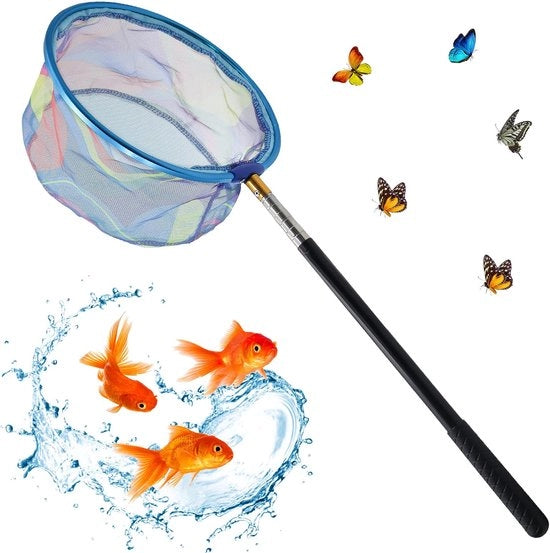 Retrattilescopico per bambini, 41-150 cm, rete a ventaglio con asta telescopica, rete per bambini, schepetto per bambini, adatto per insetti, pesci, outdoor, spiaggia, laghetto, giardino, piscina