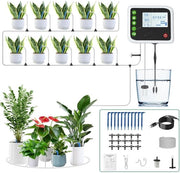 Sistema di irrigazione a carica ricaricabile, goccia automatica, sistema di irrigazione, set per piante, irrigazione con timer e pompa a 150 cm per giardino, balcone, interni, esterni, piante, ortaggi