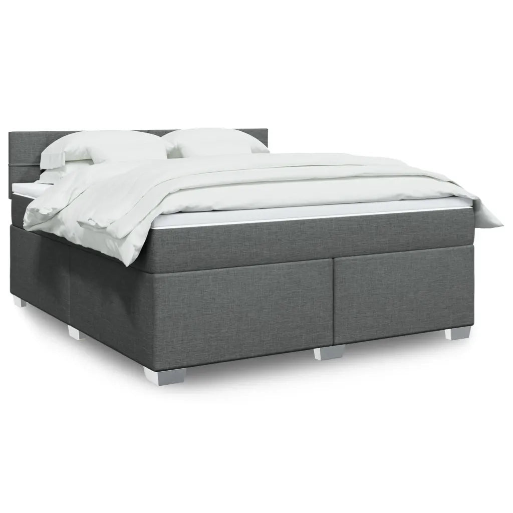 Giroletto a Molle con Materasso Grigio Scuro 180x200 cm Tessuto 3285968