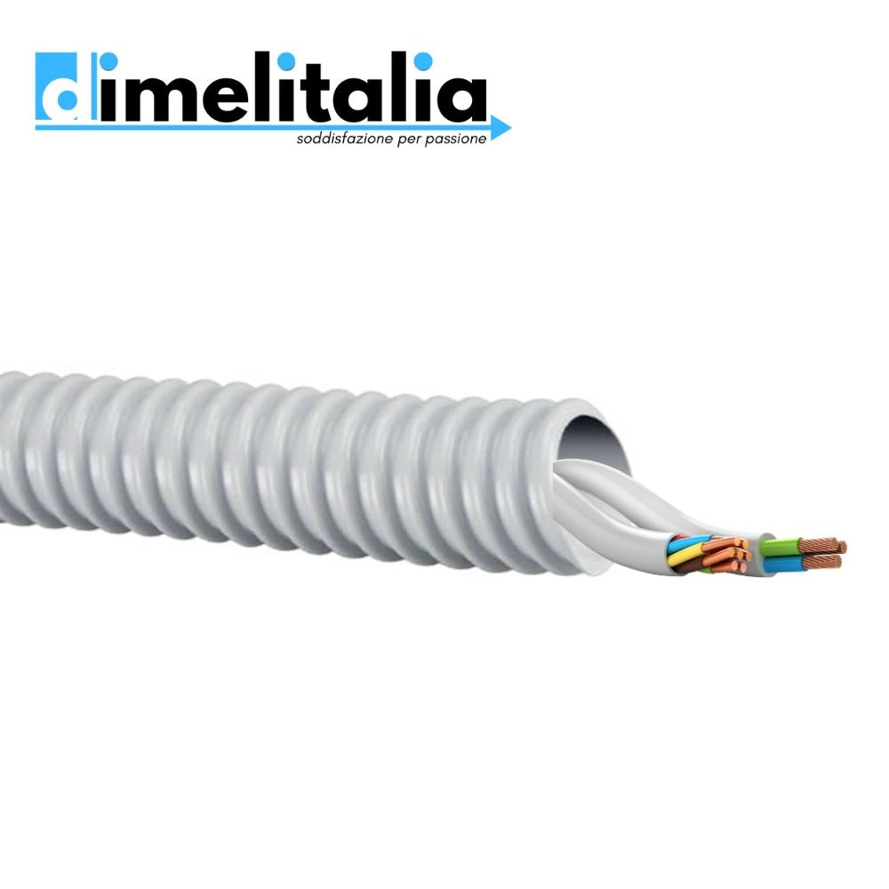 Tubo guaina flessibile cavi grigia pvc autoestinguente spiralata metri 30 *** diametro 50 millimetri, confezione 1