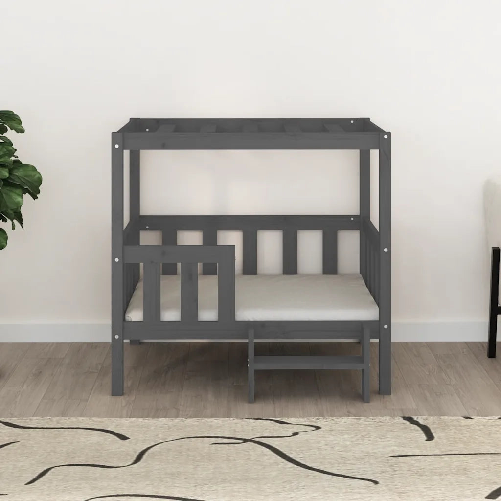 Cuccia per Cani Grigio 95,5x73,5x90cm in Legno Massello di Pino CFW3473595