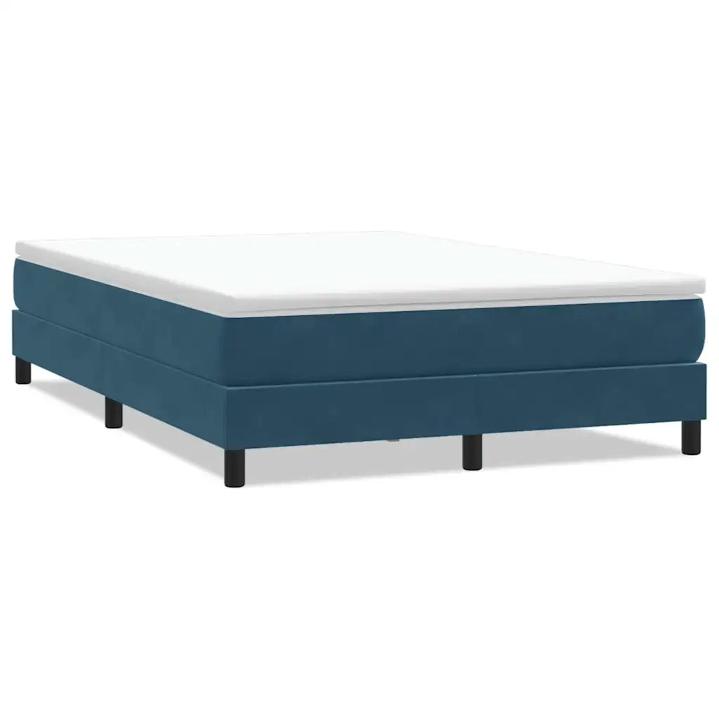 Giroletto a Molle senza Materasso Blu Scuro 160x210 cm Velluto 3315835