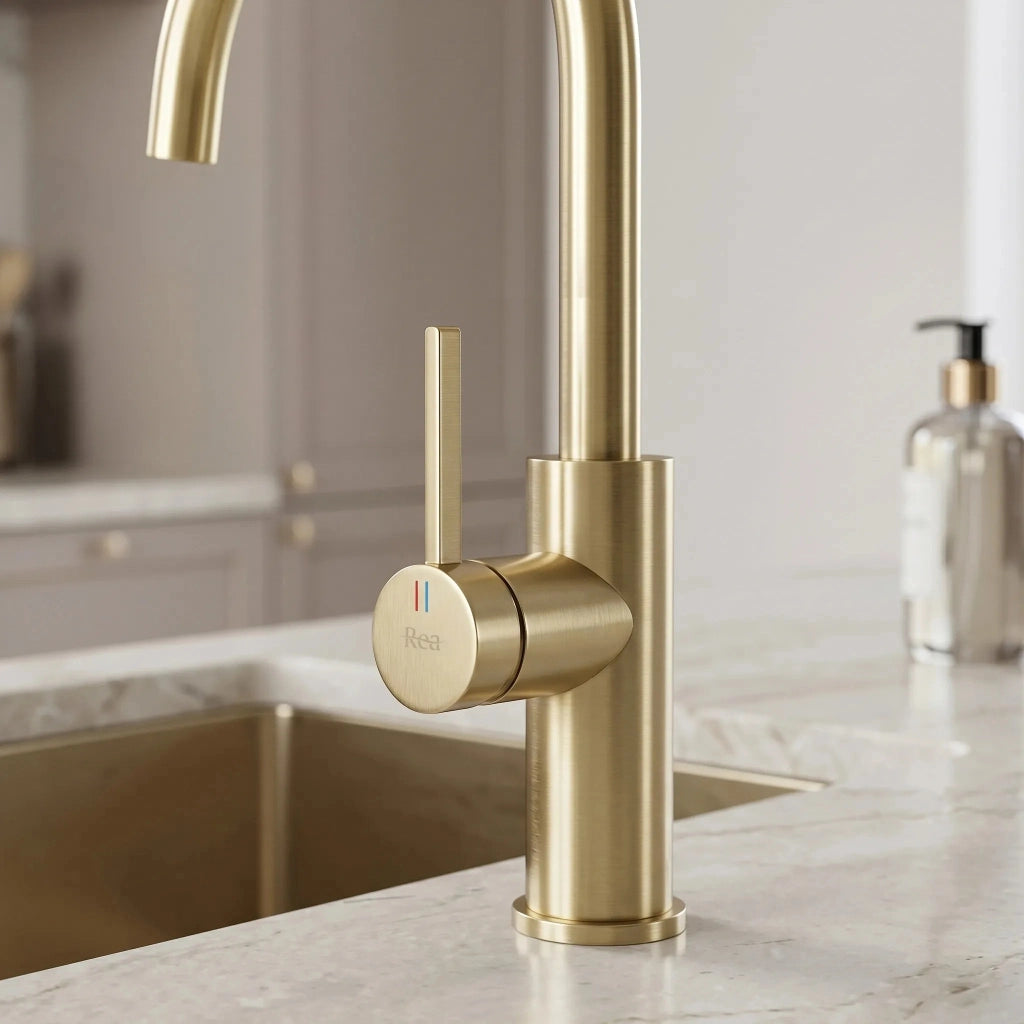 Rubinetto Da Cucina Rea Rivo Brush Gold