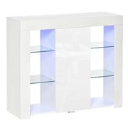 Cassettiera Moderna con Luci LED ¨C Minimal ¨C Bianco 97x35x83 cm