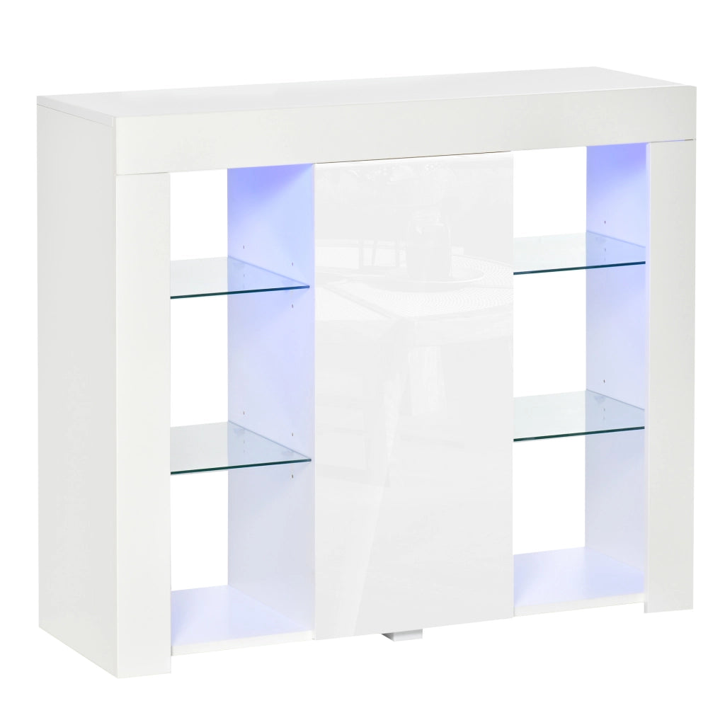 Cassettiera Moderna con Luci LED ¨C Minimal ¨C Bianco 97x35x83 cm