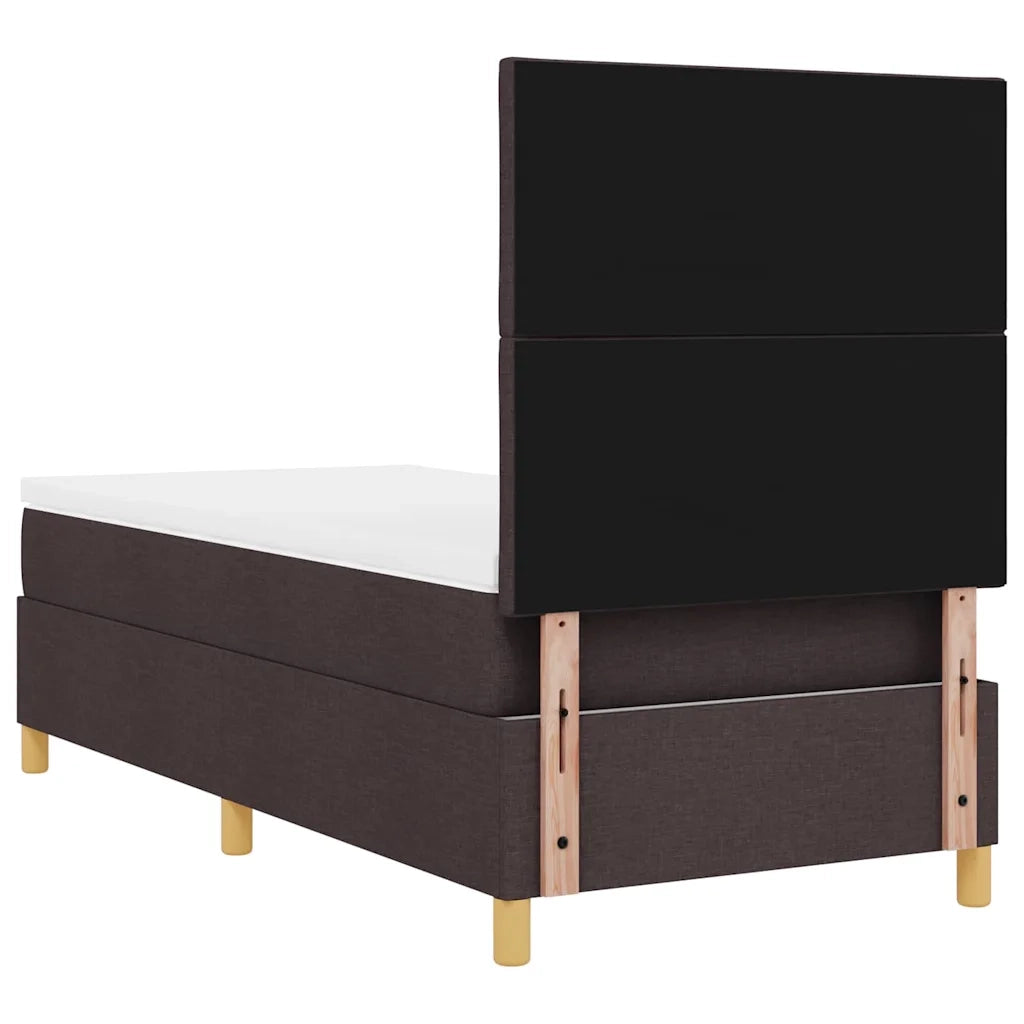 Letto a molle con materasso Marrone Scuro 100 x 200 cm Tessuto 3339675
