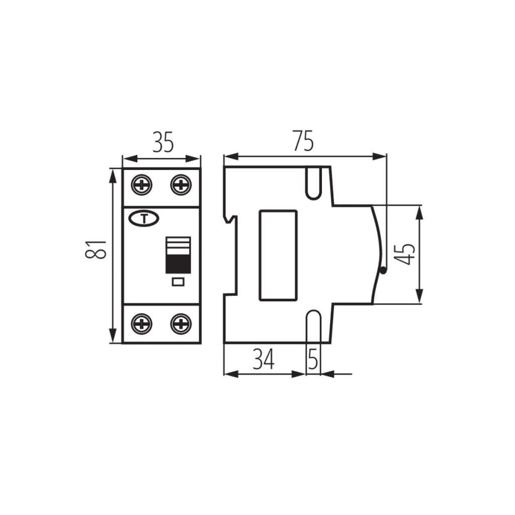 Interruttore differenziale 2P 6kA KRO6 Kanlux 23212