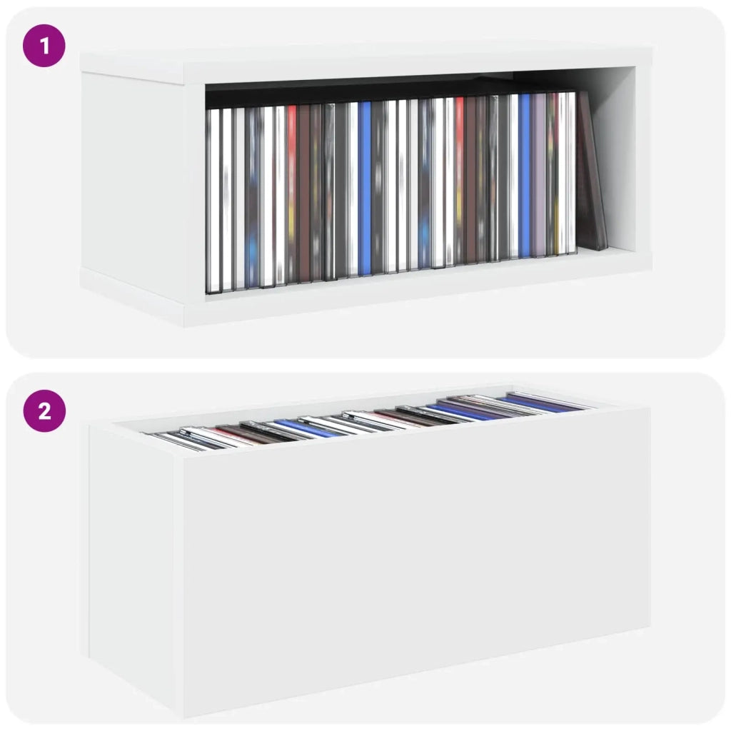 Rack per Stoccaggio CD Bianco 40 x 17 x 17 cm 8012706