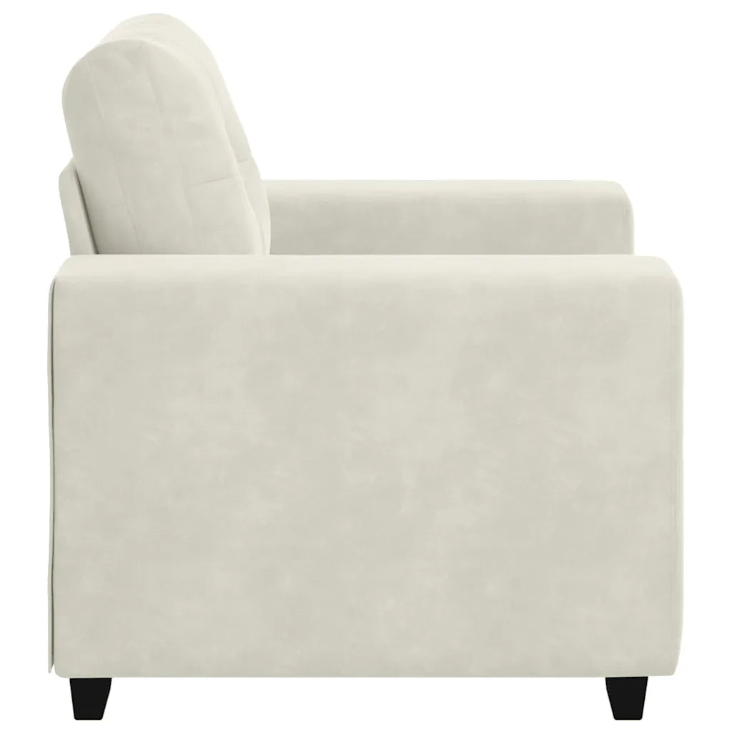 Divano Sedia Crema 100x78x80 cm Velluto 4105106