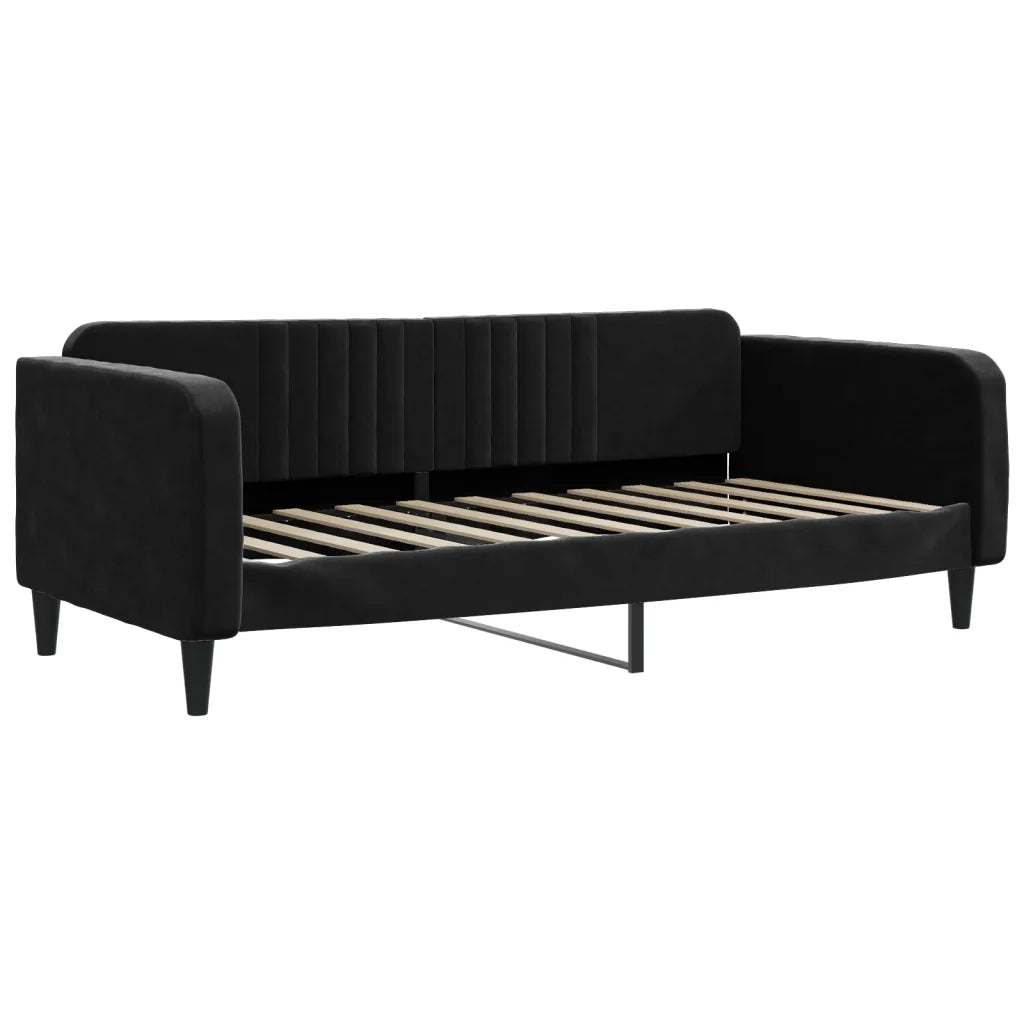 Divano letto | Sof¨¤ letto | Letto singolo Estraibile Nero 90x190 cm in Velluto