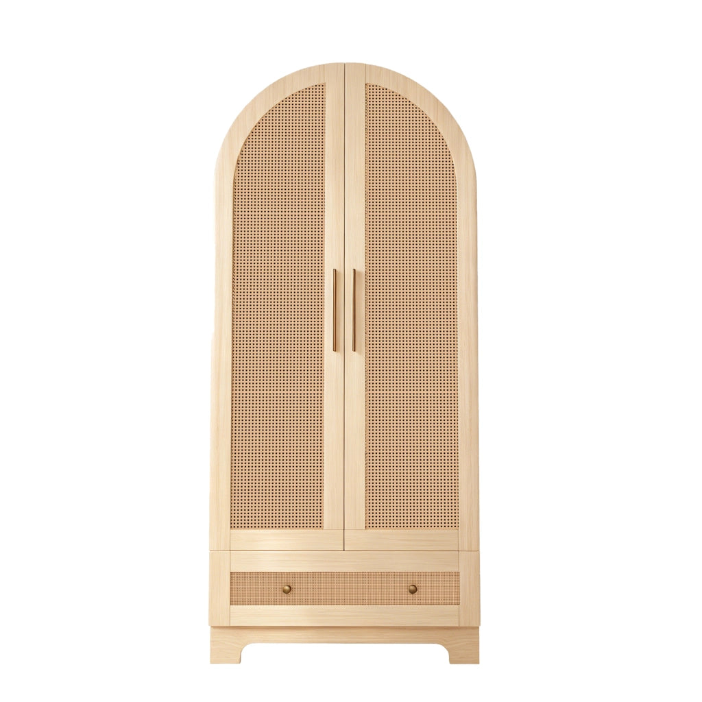 ARMADIO a doppia anta con 2 cassetti 70 x 55 x 170 cm colore legno