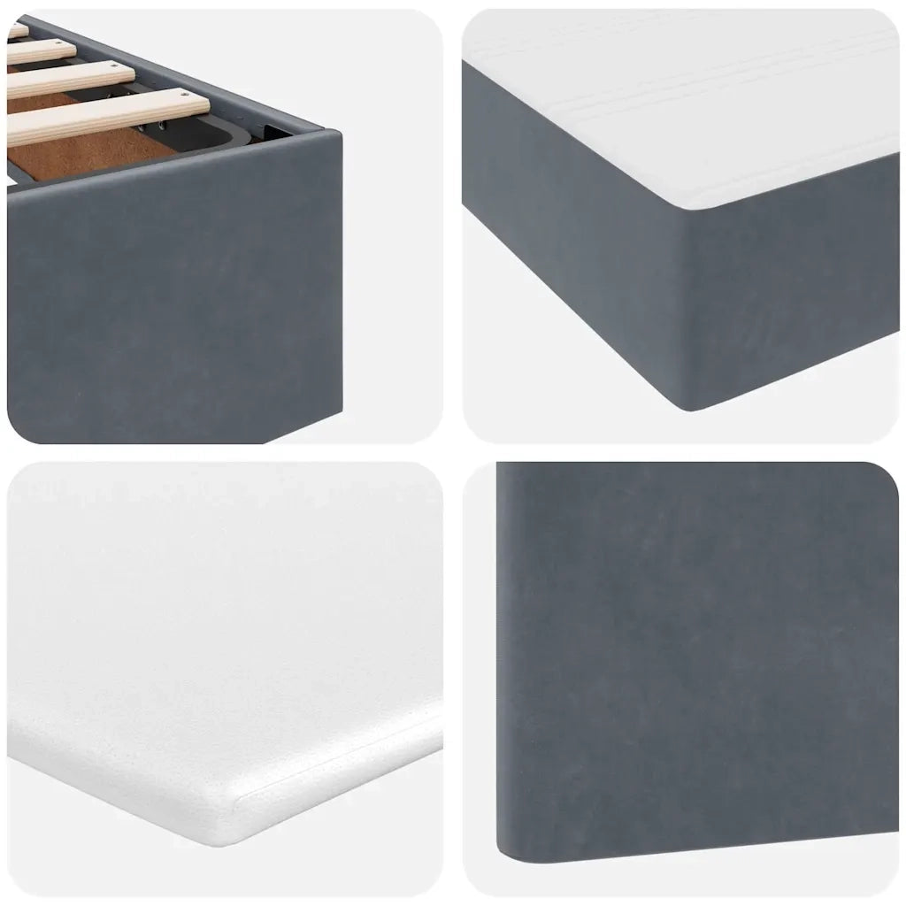 Letto con contenitore e LED Grigio scuro 200 x 200 cm Velluto 3371356