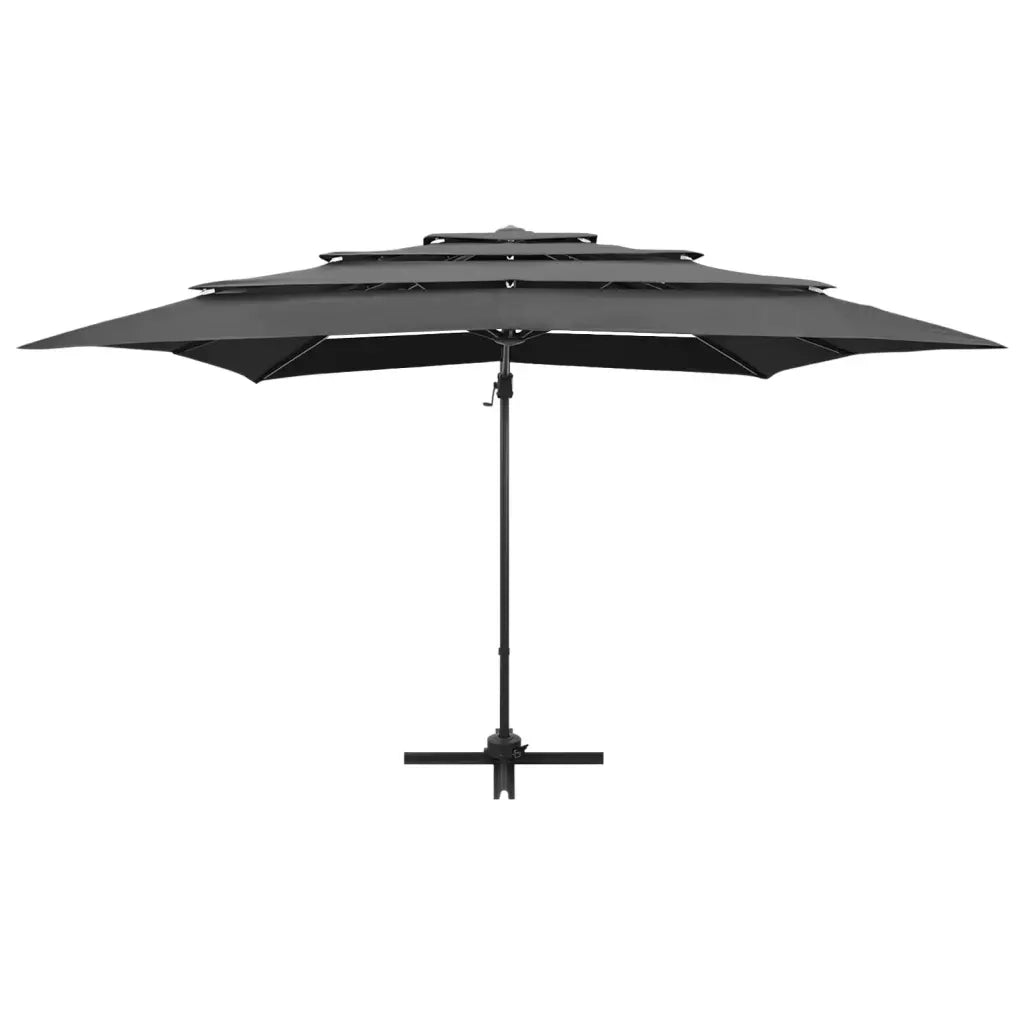 Ombrellone a 4 Livelli Palo in Alluminio 250x250 cm Antracite 313822