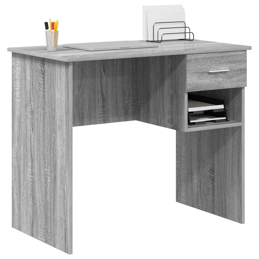 Scrivania | Tavolo da Ufficio Grigio Sonoma 90 x 49 x 75 cm Legno multistrato