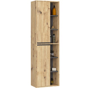 Colonna bagno sospesa VAMI Rovere Artisan, Grigio Grafite 50 cm 2 ante 50x30x170 cm