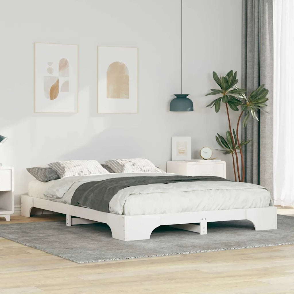 Struttura del letto-Giroletto-Rete del Letto Bianco 140 x 210 cm Pino massello 626214