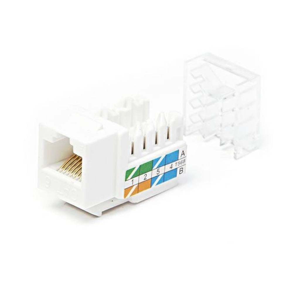 Frutto keystone rj45 utp cat6 bianco per reti ethernet