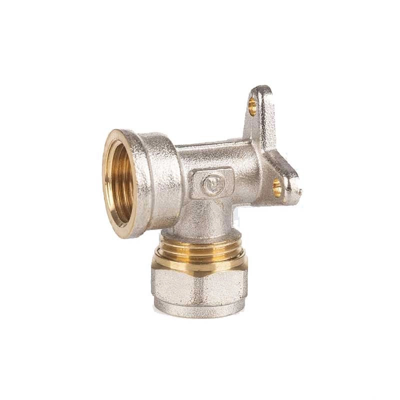 Raccordo curvo a stringere filettato femmina con flangia : Diametro - 16X1/2", Spessore - 2MM