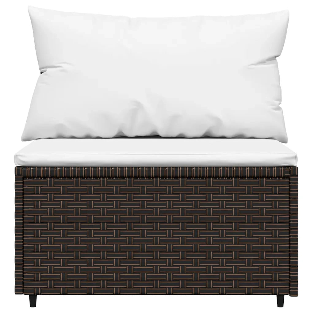 Set Mobili da Giardino 3 pz con Cuscini in Polyrattan Marrone 319750