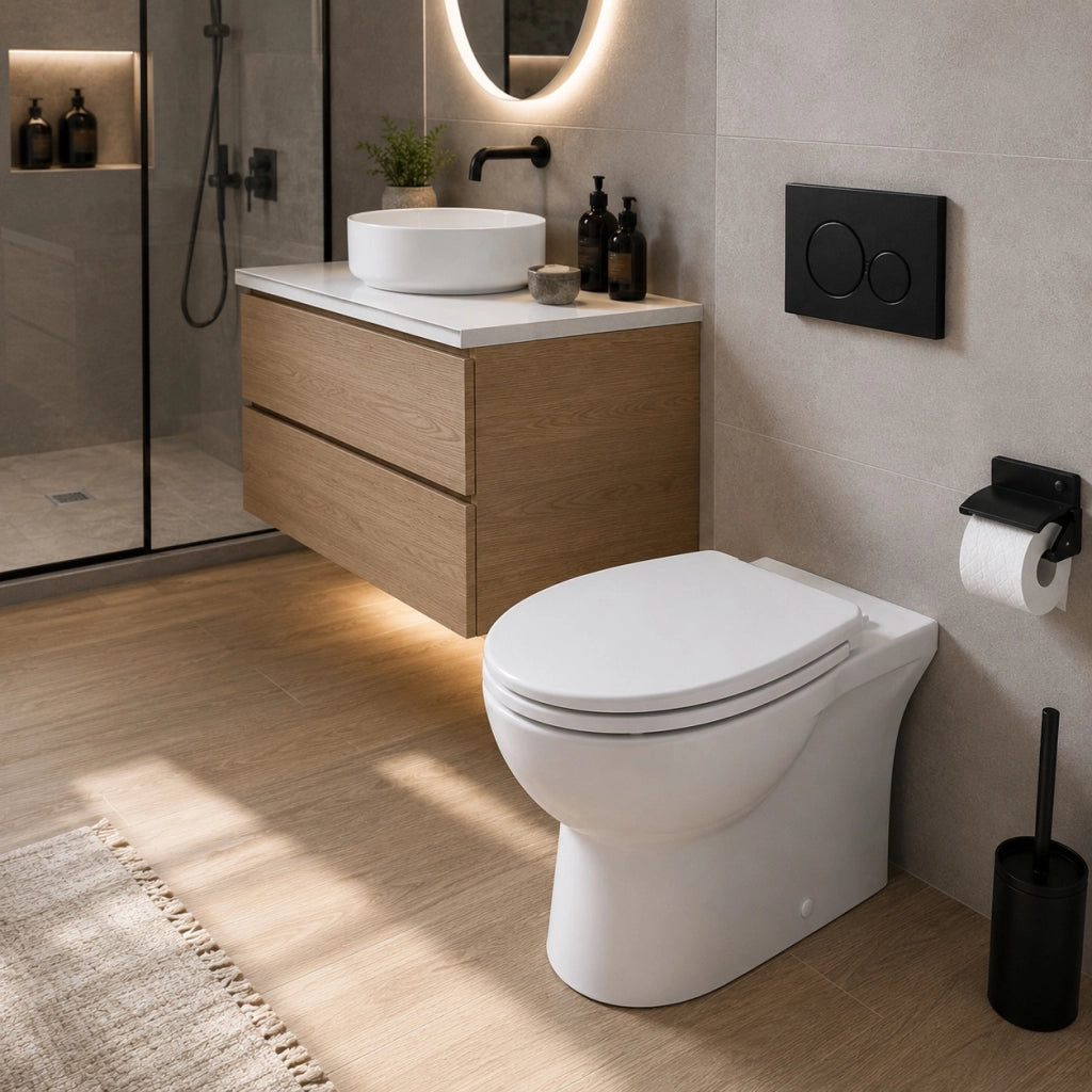 Sedile Copriwater Universale Per Bagno Wc MDF Bianco Con Cerniere Acciaio 52972