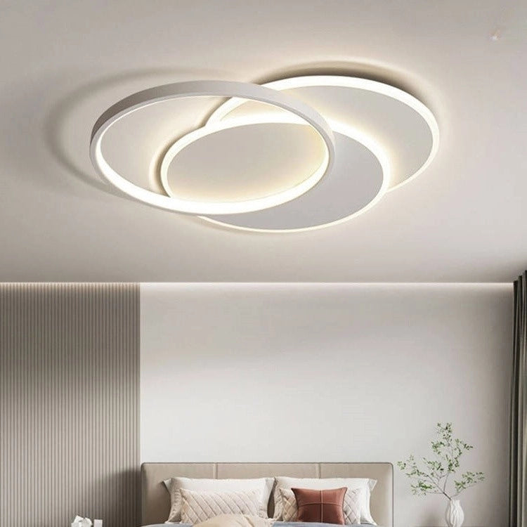 Plafoniera LED 3 Cerchi 70W Ø49cm – Dimmerabile con Telecomando + App, 3 Tonalità CCT 3000K 4200K 6400K, 6.440 lm, Luce 360°, Memoria Impostazioni da Telecomando, Design Moderno