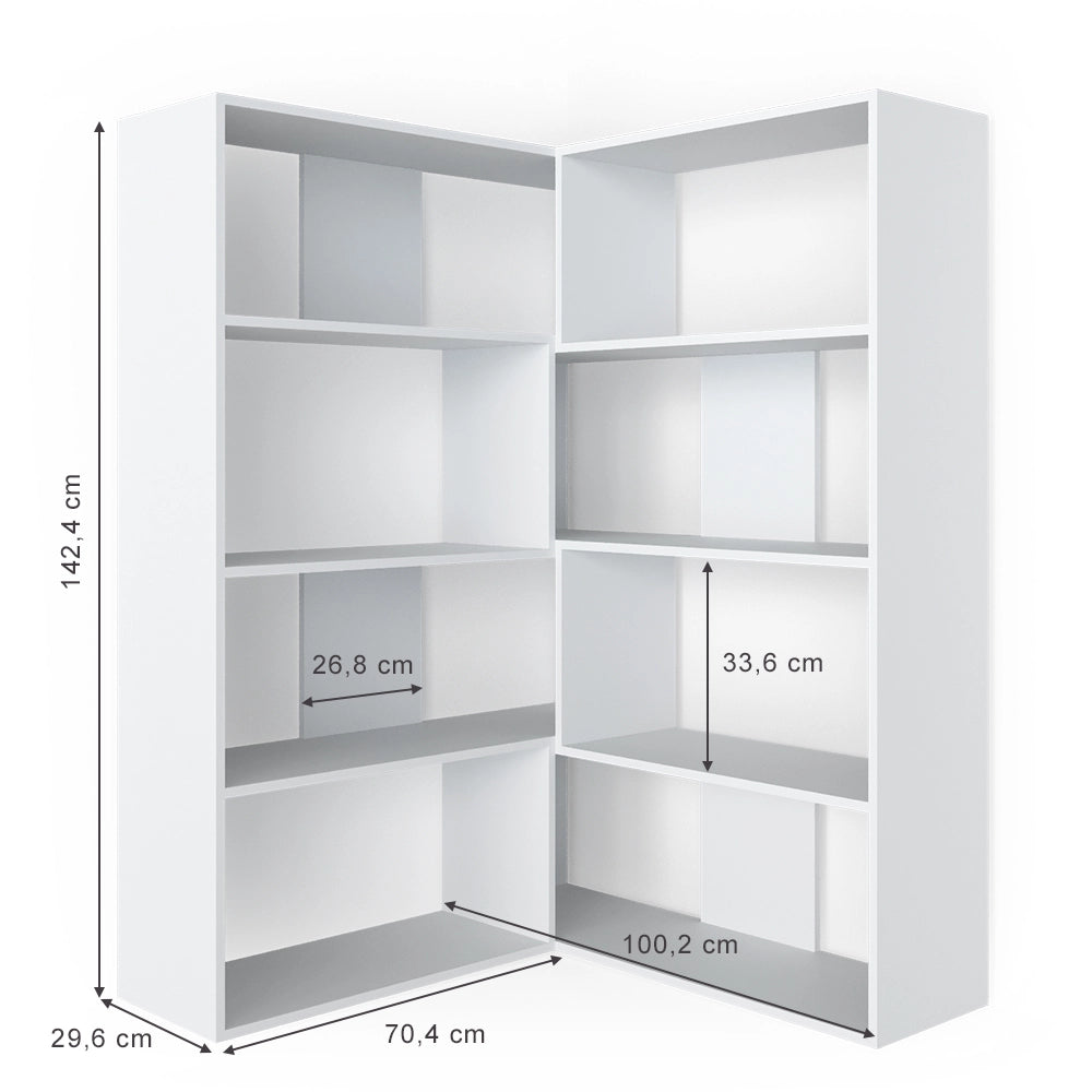 Vicco Scaffale angolare Bianco 170 x 142.4 cm