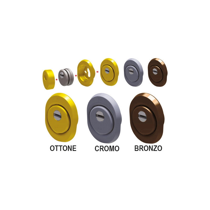 Defender Ø50x15 mm con piastrina antistrappo e finitura ottone lucido – Securemme