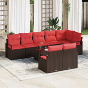 Set di divani 9 pcs Marrone polyrattan 3346444