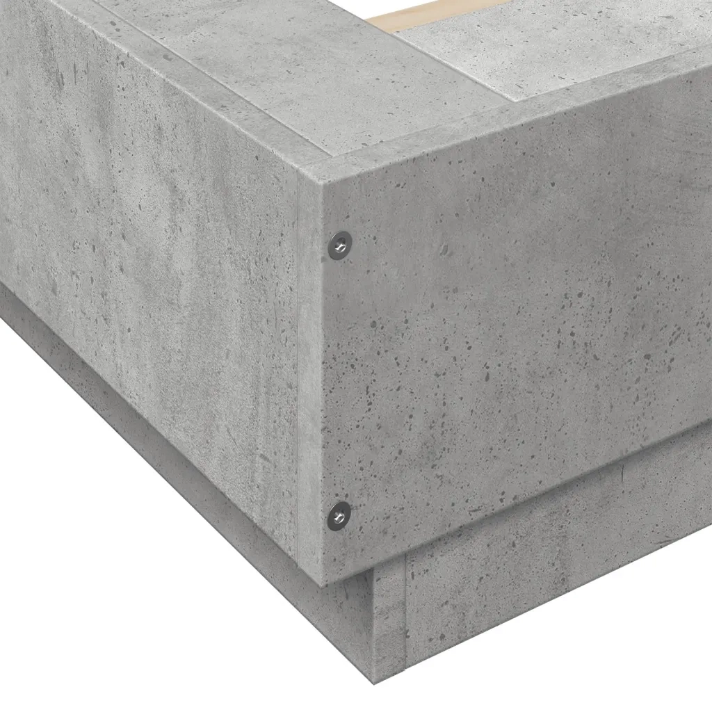 Letto matrimoniale | Letto per adulti | Giroletto Grigio Cemento 120x200 cm in Legno Multistrato