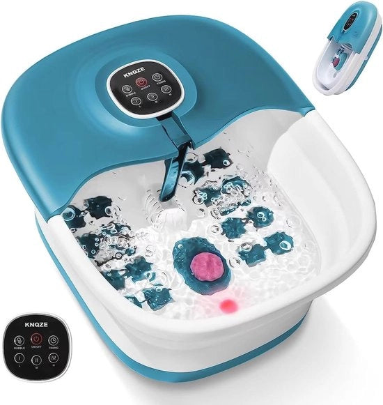 Piedi-bagno con Massaggio e Design pieghevole - Apparecchio per massaggi ai piedi con 16 ruote Shiatsu - Blu