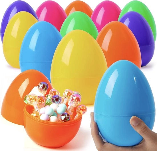 Uova di Pasqua Jumbo 6 pollici | Uova di Pasqua Colorate con Apertura | Uova Vuote per il Gioco di Pasqua, Sorpresa, Giocattoli per Bambini e Feste di Bambini