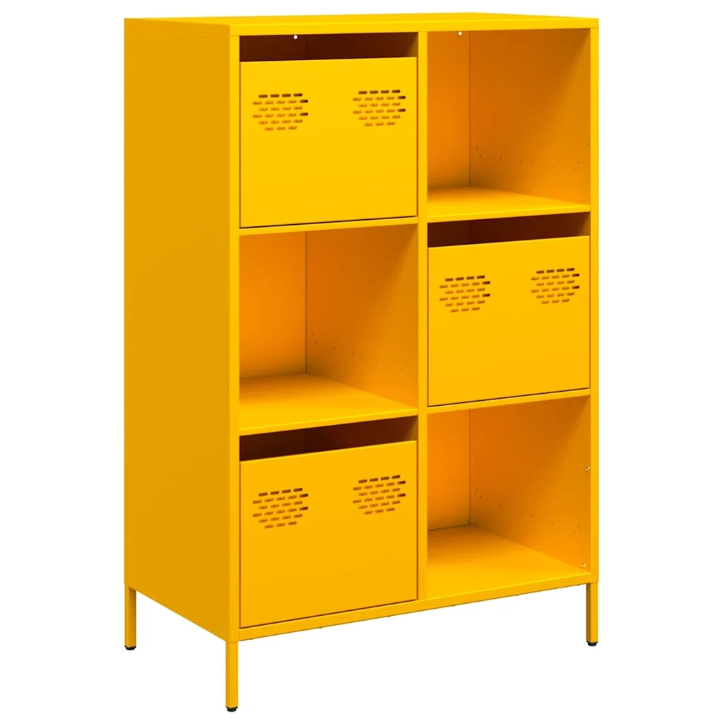 Credenza-Buffet-Armadio da cucina Giallo Senape 68x39x103,5 cm in Acciaio 265487