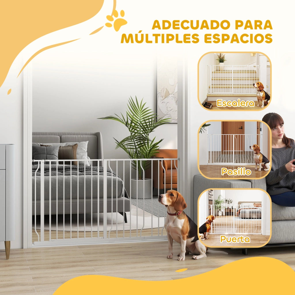 Cancello per Cani Estensibile ¨C Minimal ¨C Bianco 75-145 cm