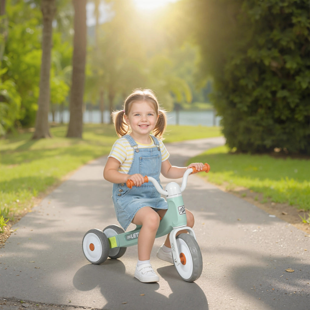 Bici senza pedali per bambini 12-36 mesi ¨C Xylo ¨C Verde con 3 ruote silenziose