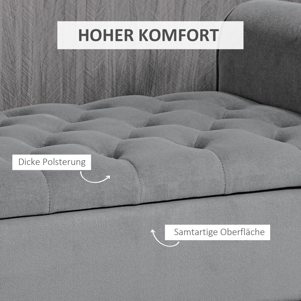 Pouf Imbottito ¨C Minimal ¨C Grigio 126x48.5x57 cm