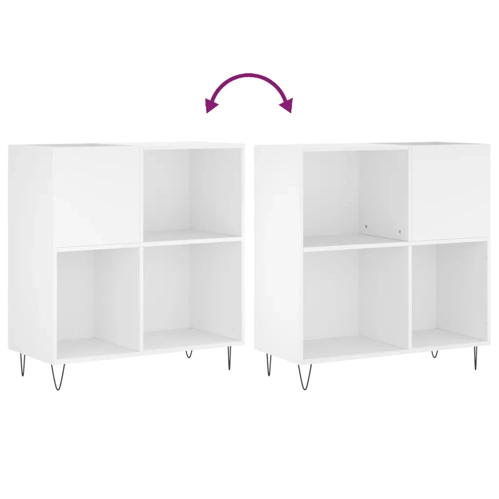 Mobile Porta Dischi Bianco 84,5x38x89 cm in Legno Multistrato CFW2224293