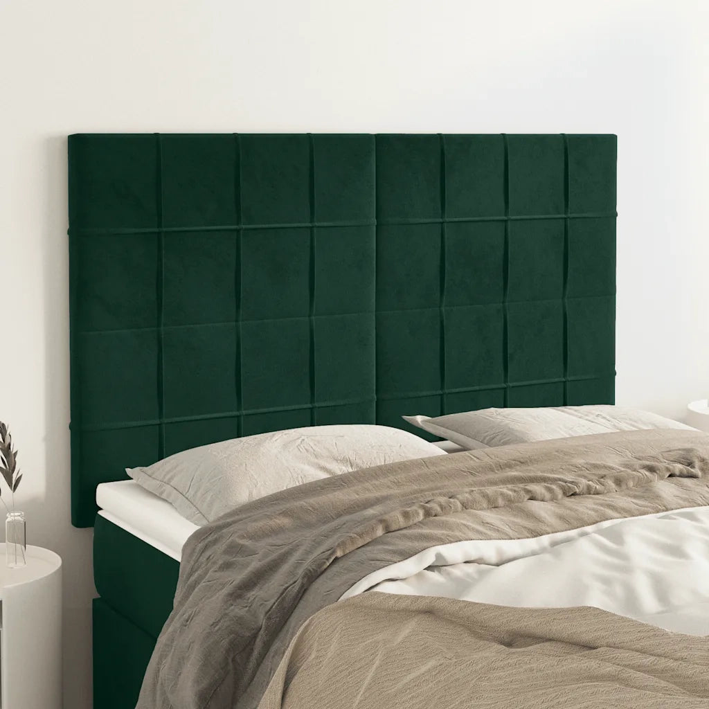 Testiera | Testata Verde Scuro 144x5x118/128 cm Velluto