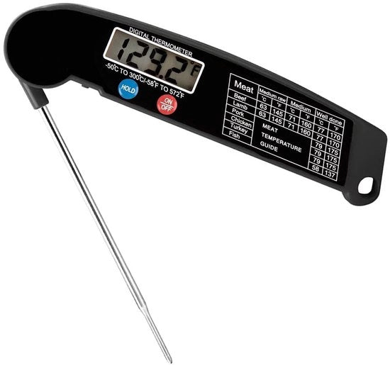 Termometro per carne digitale - Formato compatto - Adatto per cucina - Ideale per barbecue - Facile da utilizzare