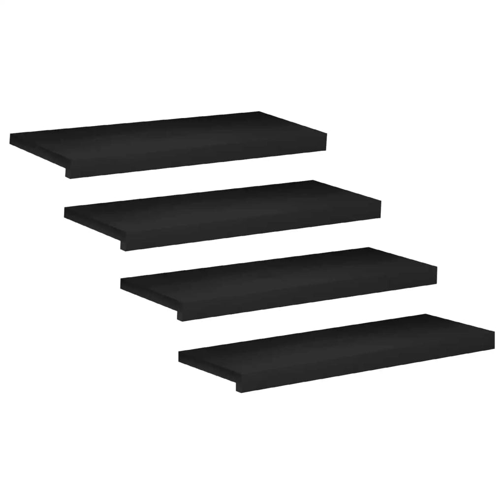 Tappeti per scale 4 pz 80 x 30 x 2 cm Nero 3446251