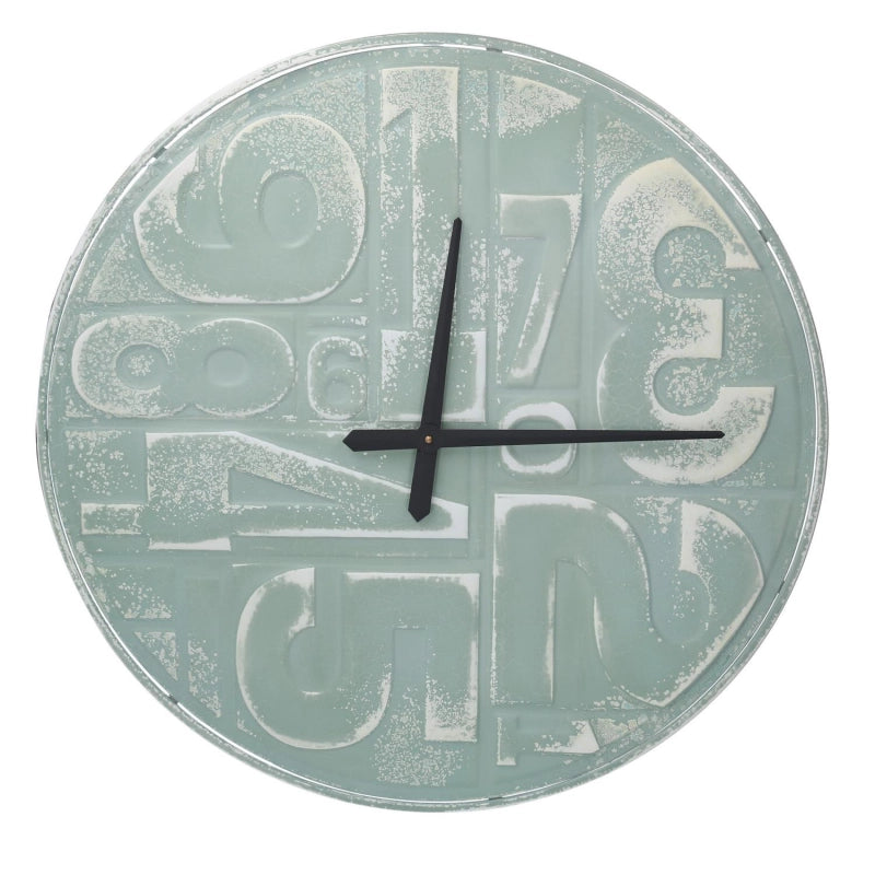 Orologio metallo numeri verde cm ø70x3