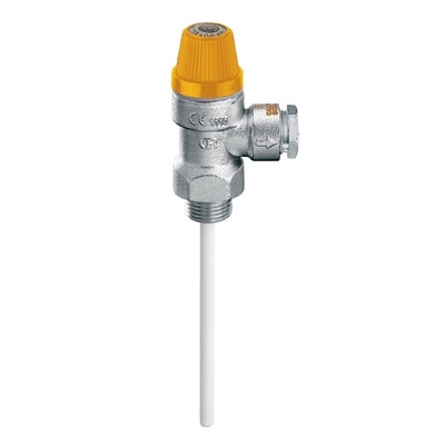 VALVOLA DI SICUREZZA COMBINATA TEMPERATURA E PRESSIONE- M 3/4 x Diam. 22   6 bar- CALEF- pezzi 1