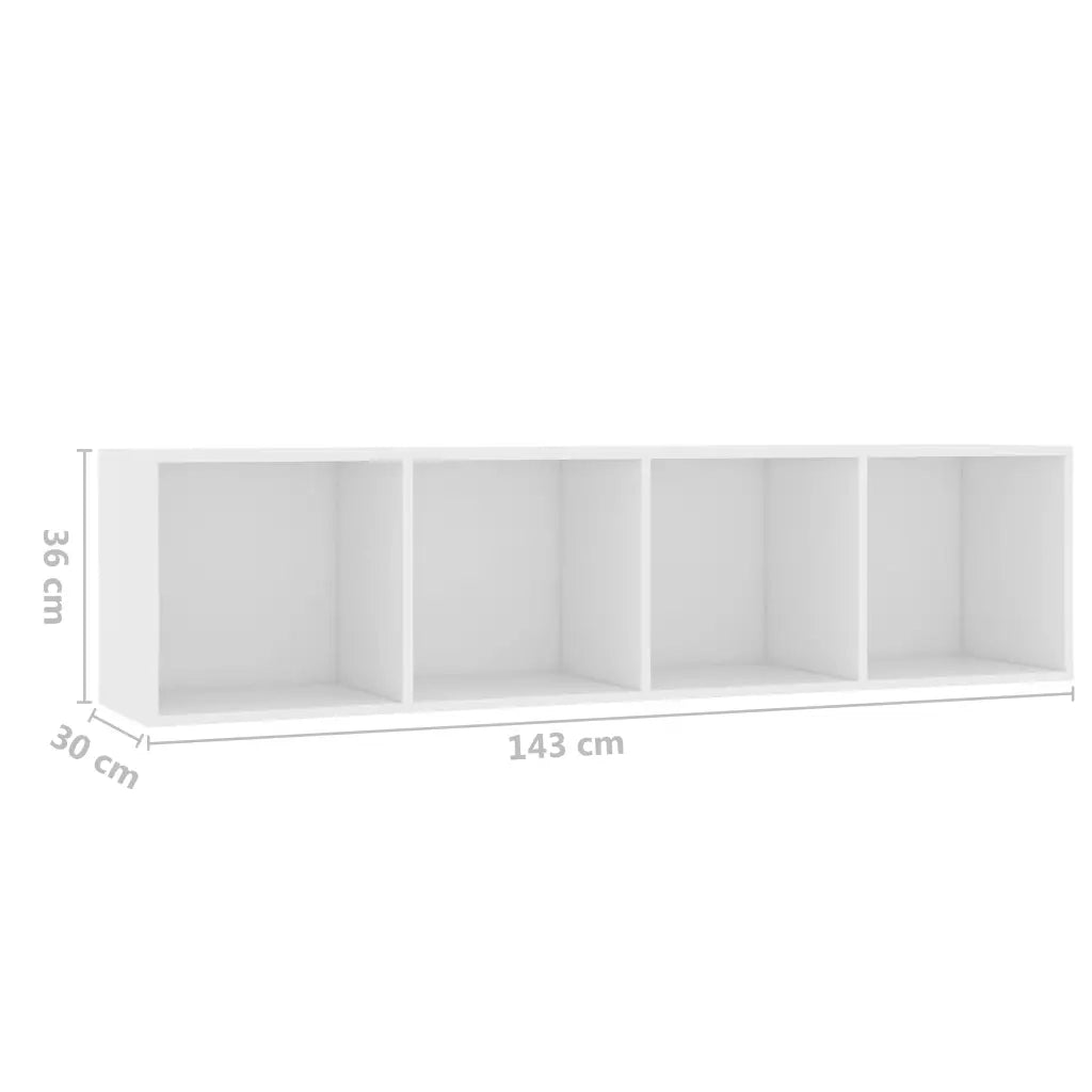 Libreria-Mobile TV Bianco 143x30x36 cm