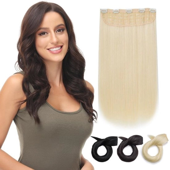Estensioni capelline unica 40 cm - Clip-in - Sintetica - Inclinata - 5 Clip - Estensione capelli con volume